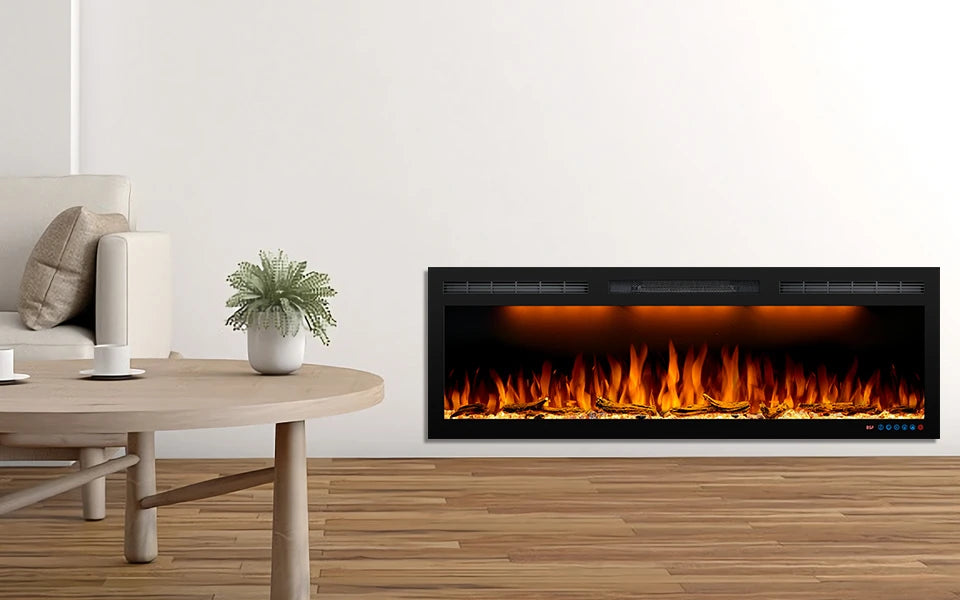 Wall-Mounted and Recessed Electric Fireplace