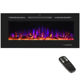 Recessed&Wall-Mounted Electric Fireplace with Adjustable Flame Color&Intensity,APP Control-EF