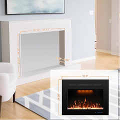 Recessed Electric Fireplace Inserts with 3 Flame&Top Light Color-EFG