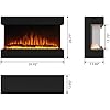 3-Sided Electric Fireplace, 40 Inch Recessed and Wall Mounted Fireplaces, Overheating Protection, Remote, Log & Crystals-TS36