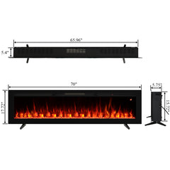 Valuxhome Electric Fireplace Recessed Electric Fireplace inserts,Freestanding and Wall-Mounted,14 Flame Colors,6-Brightness Levels,62℉-99℉-EFW