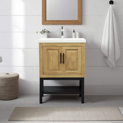 Modern Bathroom Vanity with Ceramic Basin and Faucet-BV