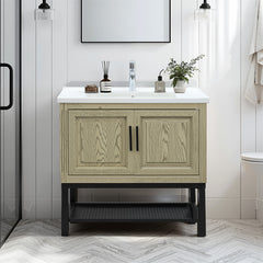 Modern Bathroom Vanity with Ceramic Basin and Faucet-BV