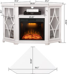 56" Corner Fireplace TV Stand for TV's up to 65 Inches, White