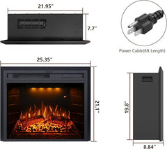 Recessed&Built in Wall Electric Fireplace with Adjustable Top Light&Flame Speed-EFT