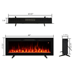Valuxhome Electric Fireplace Recessed Electric Fireplace inserts,Freestanding and Wall-Mounted,14 Flame Colors,6-Brightness Levels,62℉-99℉-EFW
