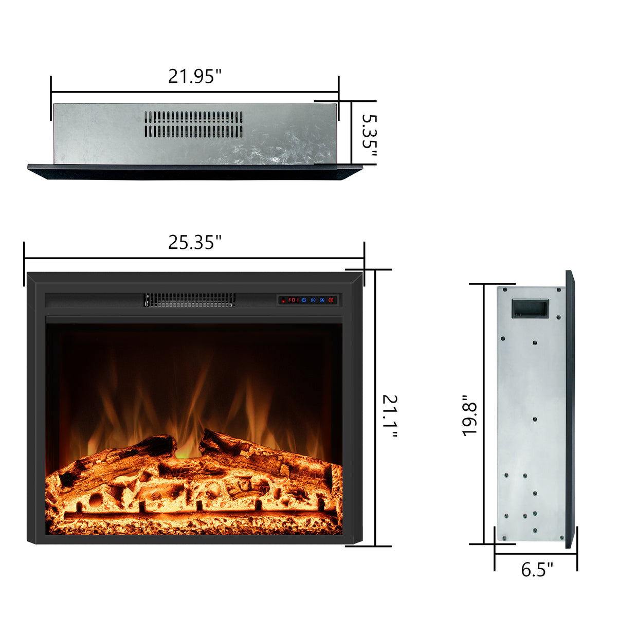 Recessed Electric Fireplace Insert with Realistic Flame Effect-EFB