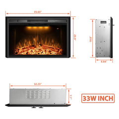 Recessed&Wall-Mounted Electric Fireplace Inserts with Glass Door-EFM