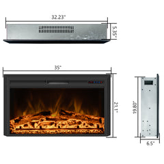 Recessed Electric Fireplace Insert with Realistic Flame Effect-EFB