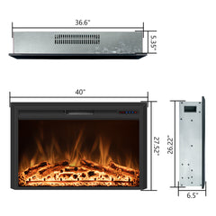 Recessed Electric Fireplace Insert with Realistic Flame Effect-EFB