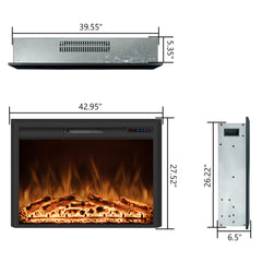 Recessed Electric Fireplace Insert with Realistic Flame Effect-EFB