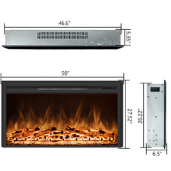 Recessed Electric Fireplace Insert with Realistic Flame Effect-EFB