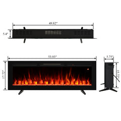 Valuxhome Electric Fireplace Recessed Electric Fireplace inserts,Freestanding and Wall-Mounted,14 Flame Colors,6-Brightness Levels,62℉-99℉-EFW