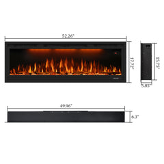 Recessed&Wall-Mounted Electric Fireplace with Realistic Visual Effect-BI