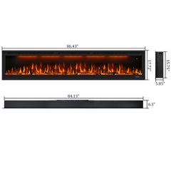 Recessed&Wall-Mounted Electric Fireplace with Realistic Visual Effect-BI