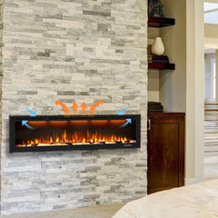 Recessed&Wall-Mounted Electric Fireplace with Realistic Visual Effect-BI