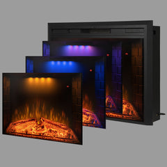 Recessed&Built in Wall Electric Fireplace with Adjustable Top Light&Flame Speed-EFT