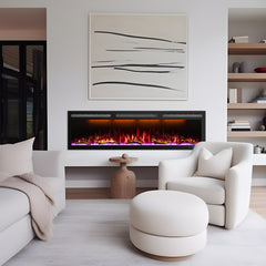 Smart Electric Fireplace with APP controlled, Recessed&Wall-Mounted-BIGP