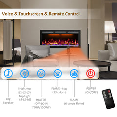 Smart Electric Fireplace with APP controlled, Recessed&Wall-Mounted-BIGP