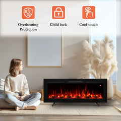 Valuxhome Electric Fireplace Recessed Electric Fireplace inserts,Freestanding and Wall-Mounted,14 Flame Colors,6-Brightness Levels,62℉-99℉-EFW